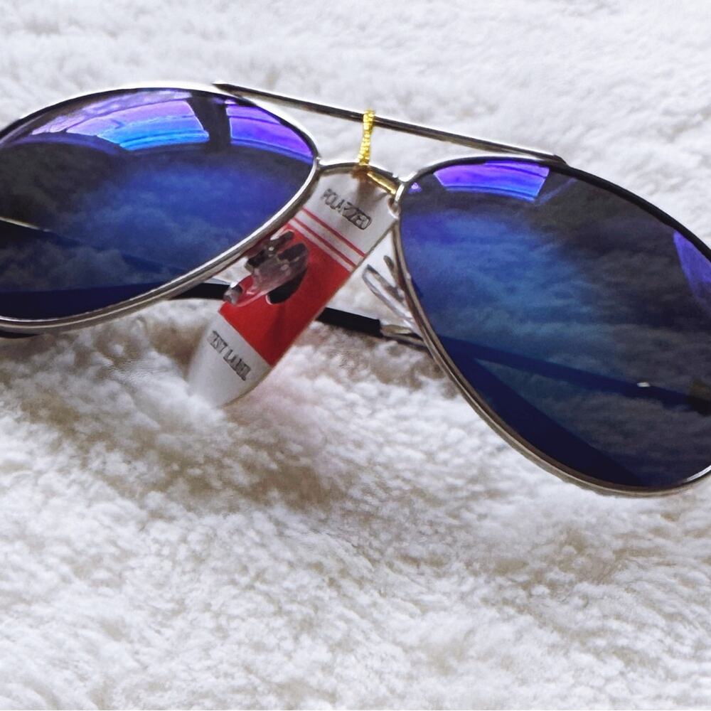 Felix Blue w/Silver Rim Mirrored Sunglasses